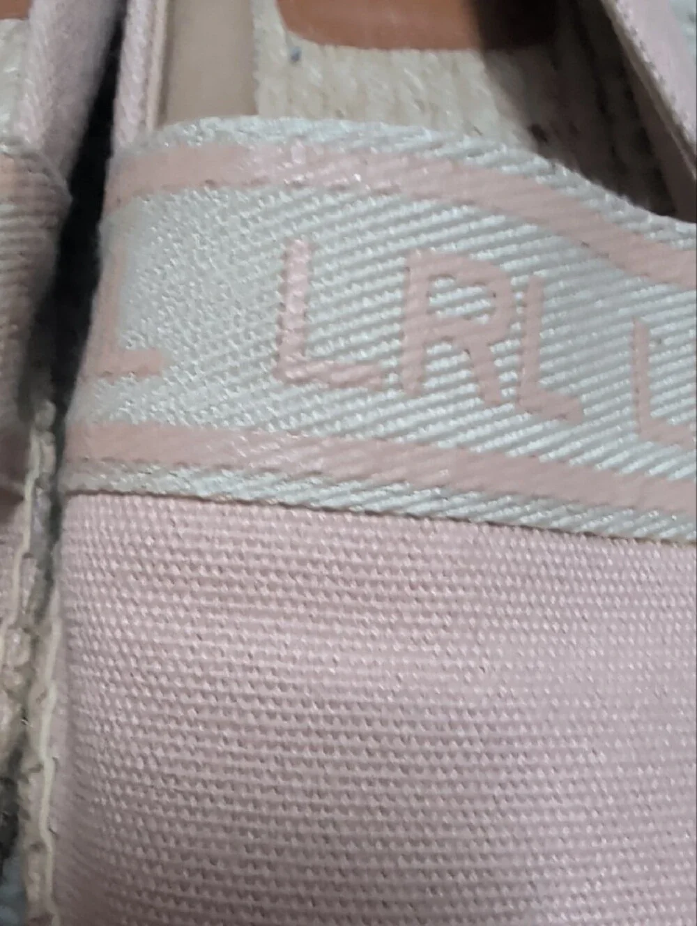 💗🏇 Lauren 🏇💗 Ralph Lauren Blush Pink Canvas Espadrille Slip-Ons Sz 8